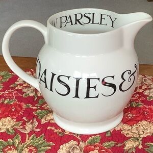 Emma Bridgewater Pottery Black Toast & Marmalade 6 Imperial pint Pitcher Jug
